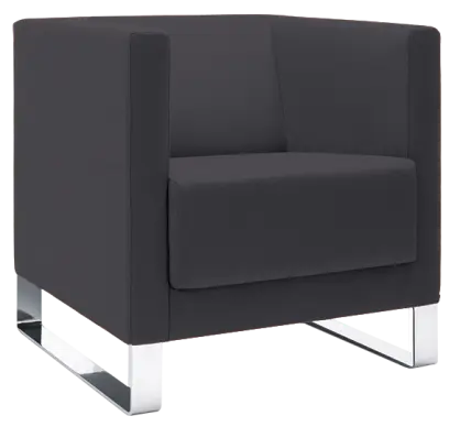 VELA - 1V, křeslo, koženka SL 18 - koženka černá